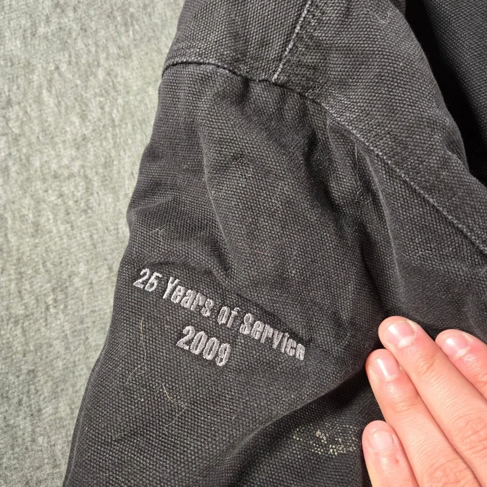 Vintage Tri-Mountain Canvas Detroit Jacket Mens 2XL Black Corduroy Quilt‎ Lined